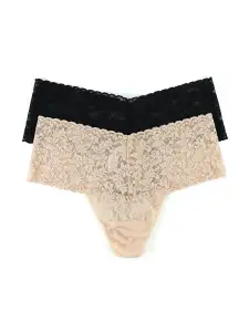2 Pack Plus Size Retro Lace Thong