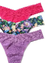 3 Pack Original Rise Thongs Dream Garden(Dream Garden/Venus Purple/Sweet Tart Pink,OS)