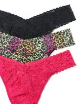 3 Pack Original Rise Thongs Exclusive It's Electric Sale(BLACK/IT'S ELECTRIC/ MORNING GLORY PINK,OS)
