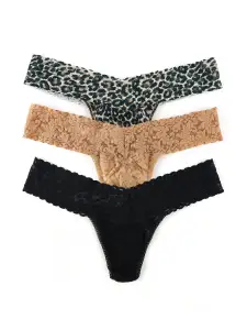 3 Pack Signature Lace® Low Rise Thongs Classic