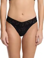 3 Pack Signature Lace® Original Rise Thongs Black(BLACK,OS (4-14))