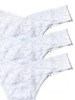 3 Pack Signature Lace® Original Rise Thongs White(WHITE,OS (4-14))