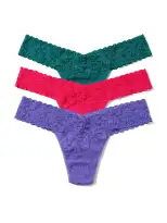 Holiday 3 Pack Signature Lace® Low Rise Thong Sale Moonstone