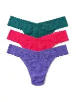 Holiday 3 Pack Signature Lace® Original Rise Thong Sale Moonstone