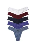 Holiday 5 Pack Supima® Cotton Original Rise Thong Sale White