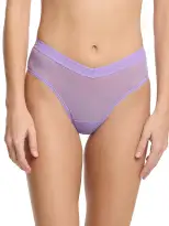 Mesh High Cut Thong Grape Juice Purple