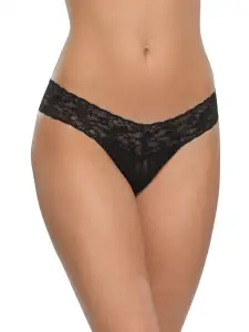 Petite Size Signature Lace® Low Rise Thong Black(BLACK,OS (0-4))