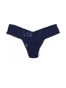 Petite Size Signature Lace® Low Rise Thong Navy Blue(NAVY,OS (0-4))
