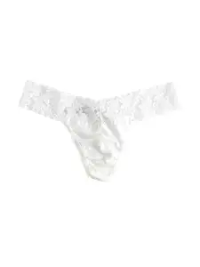 Petite Size Supima® Cotton Low Rise Thong White