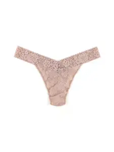 Plus Size Daily Lace™ Original Rise Thong Taupe Sale