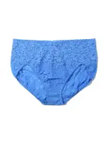 Plus Size Retro Lace V-Kini Take The Plunge Blue