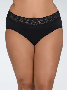 Plus Size Supima® Cotton French Brief Black