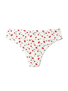 Printed PlayStretch™ Natural Rise Thong  Cherry On Top