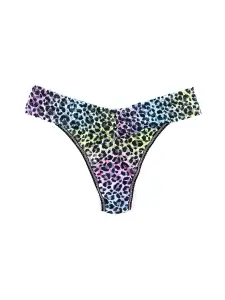 Printed Signature Lace Original Rise Thong Rainbow Leopard Sale