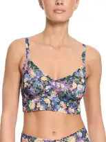 Printed V-Neck Retro Lace Bralette Dream Garden Sale