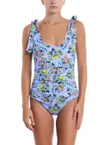 Ruched Bow One Piece Swimsuit Thankful