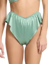 Satin Sleep Flutter Tanga Green Tea