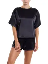 Satin Sleep Tee Black