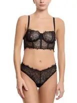 Sheer Seduction Underwire Bustier Black