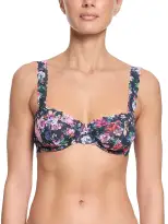 Signature Lace Balconette Bra Dark Peonies