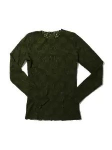 Signature Lace Long Sleeve Top Woodland Green Sale