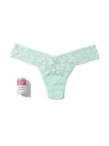 Signature Lace Low Rise Thong Candy Heart Low Tide Blue