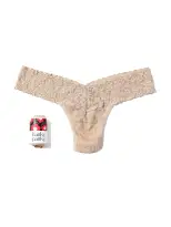 Signature Lace Low Rise Thong Fortune Cookie Chai