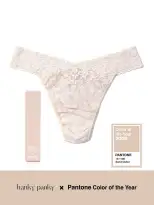 Signature Lace Original Rise Thong | PANTONE 13-1106 Sand Dollar