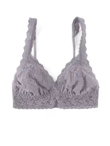 Signature Lace Padded Crossover Bralette Steel Grey Sale