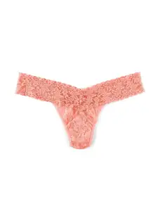 Signature Lace® Low Rise Thong Neon Coral
