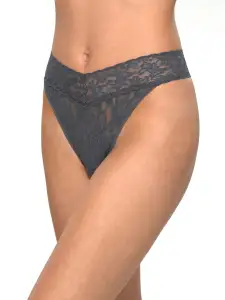 Signature Lace® Original Rise Thong Granite Grey