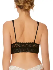 V-Neck Retro Lace Bralette Black(BLACK,XS)