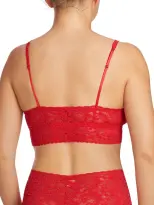 V-Neck Retro Lace Bralette Red Sale(Red,XS)