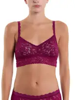 V-Neck Retro Lace Bralette Sugar Plum Red Sale
