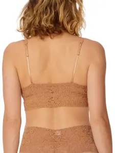 V-Neck Retro Lace Bralette Sun Tan Beige(SUN TAN,XS)