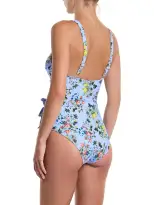 Wide Strap Wrap One Piece Swimsuit Thankful(Thankful,XS)
