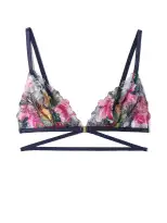 &oh Wildly Blooming Strappy Triangle Bralette Dark Sky Blue Sale(Dark Sky Blue,S)