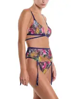 &oh Wildly Blooming Strappy Triangle Bralette Dark Sky Blue Sale(Dark Sky Blue,S)