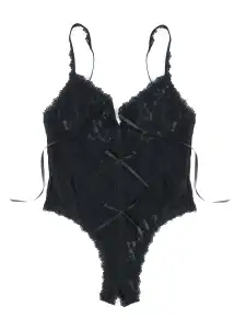 &oh™ Birthday Suit Packaged Crotchless Teddy(BLACK,S)