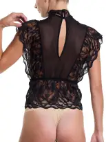 &oh™ Dark Romance Lace Mockneck Top Black(Black,S)