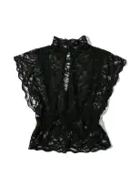 &oh™ Dark Romance Lace Mockneck Top Black(Black,S)