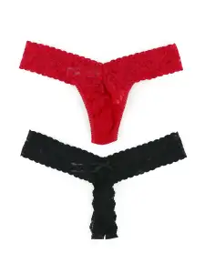 &oh™ Naughty and Nice Thong 2 Pack(BLACK/RED,OS)