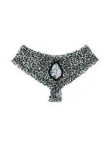 &oh™ Signature Lace Crotchless Cheeky Hipster Classic Leopard