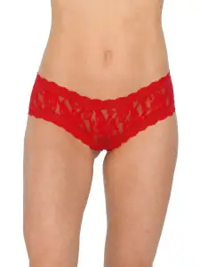 &oh™ Signature Lace Crotchless Cheeky Hipster Red(RED,S)