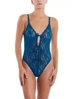 &oh™ Signature Lace Crotchless Teddy  North Pole Green Sale