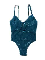 &oh™ Signature Lace Crotchless Teddy  North Pole Green Sale(North Pole Green,S)